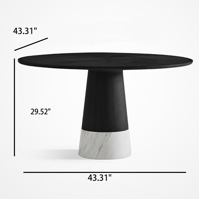 Round Walnut Wood Modern Dining Table