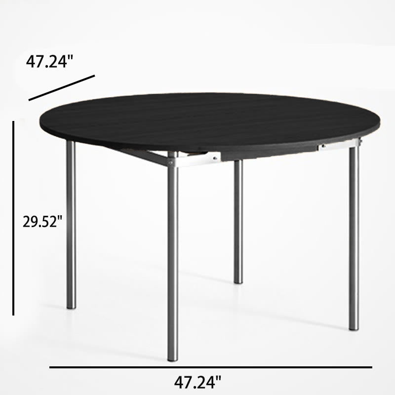 Modern Round Mental Dining Table With Wood Top - image 13