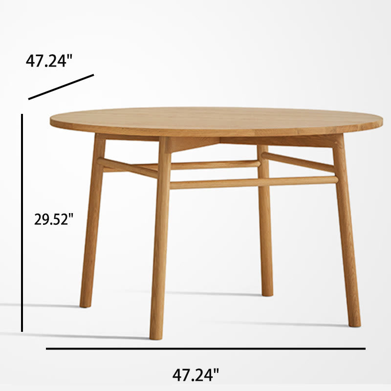 Modern Four-legged Solid Wood Round Table