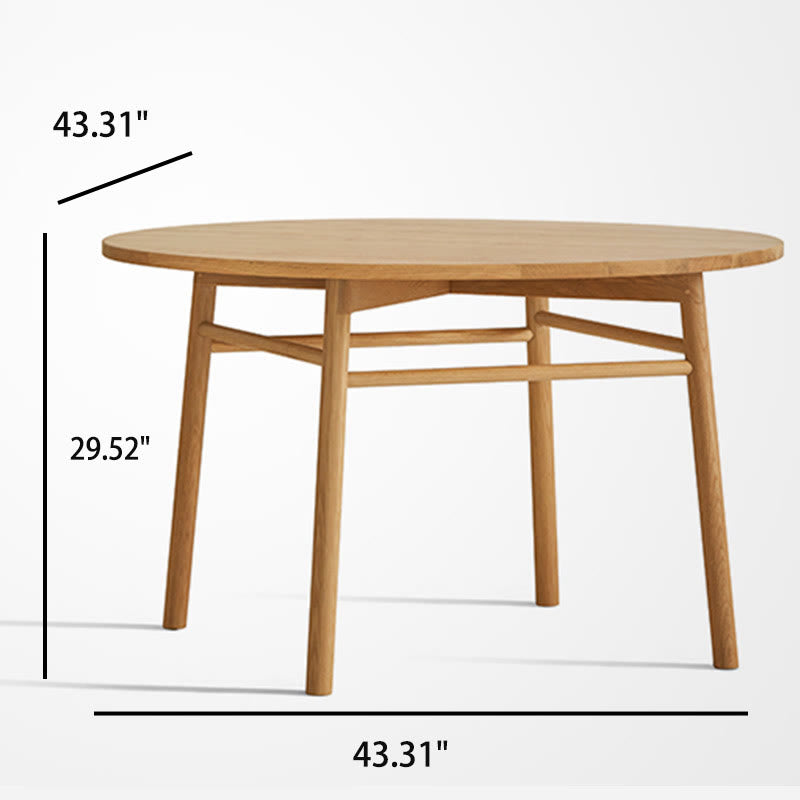 Modern Four-legged Solid Wood Round Table