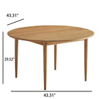 Round Four-legged Solid Wood Dining Table - image 9