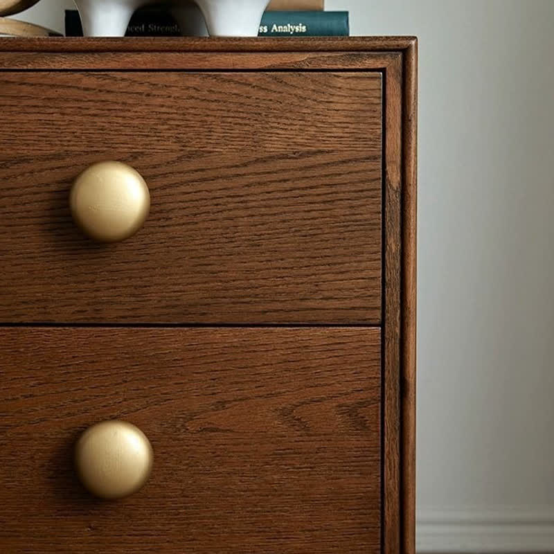 Solid Wood Rustic Style Nightstand End Table