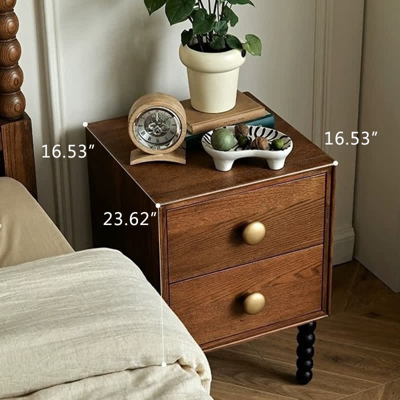 Solid Wood Rustic Style Nightstand End Table - image 4