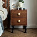 Solid Wood Rustic Style Nightstand End Table - 2× Medieval - 16.53" W x 16.53" D x 23.62" H - image 0