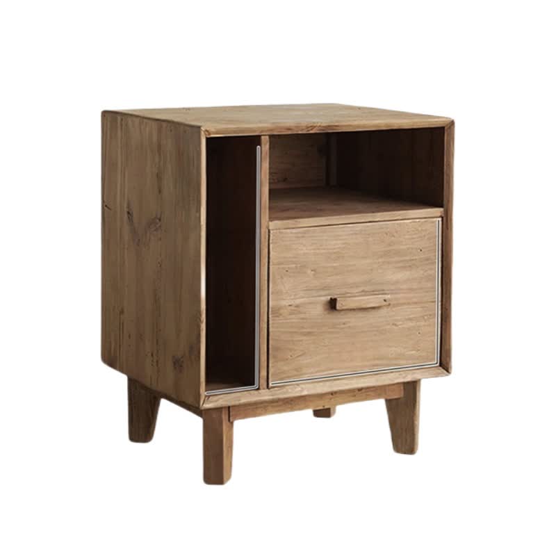 Solid Wood Nightstand Storage Cabinet