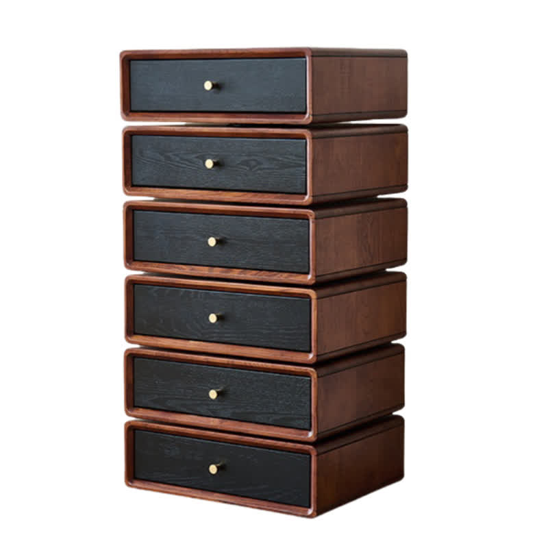 Solid Wood Rotatable Drawers Nightstand End Table