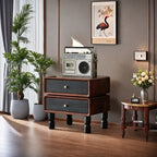 Solid Wood Rotatable Drawers Nightstand End Table - 2× 2 Drawers - image 14