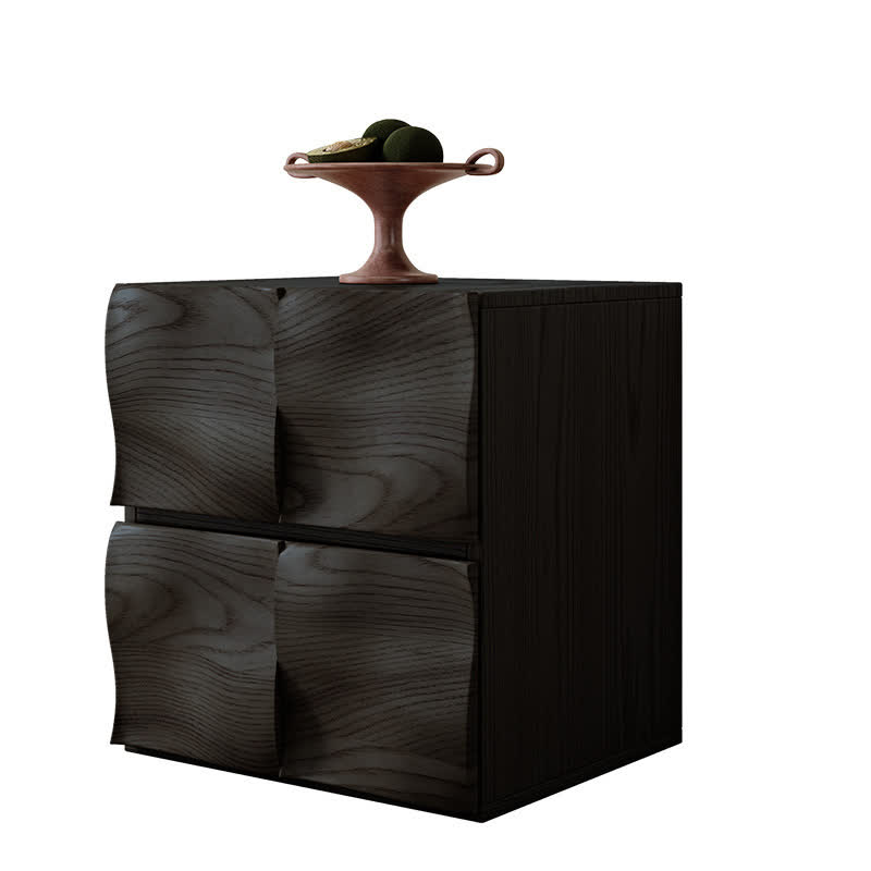 Solid Wood Mid-Century Combination Cabinet Nightstand