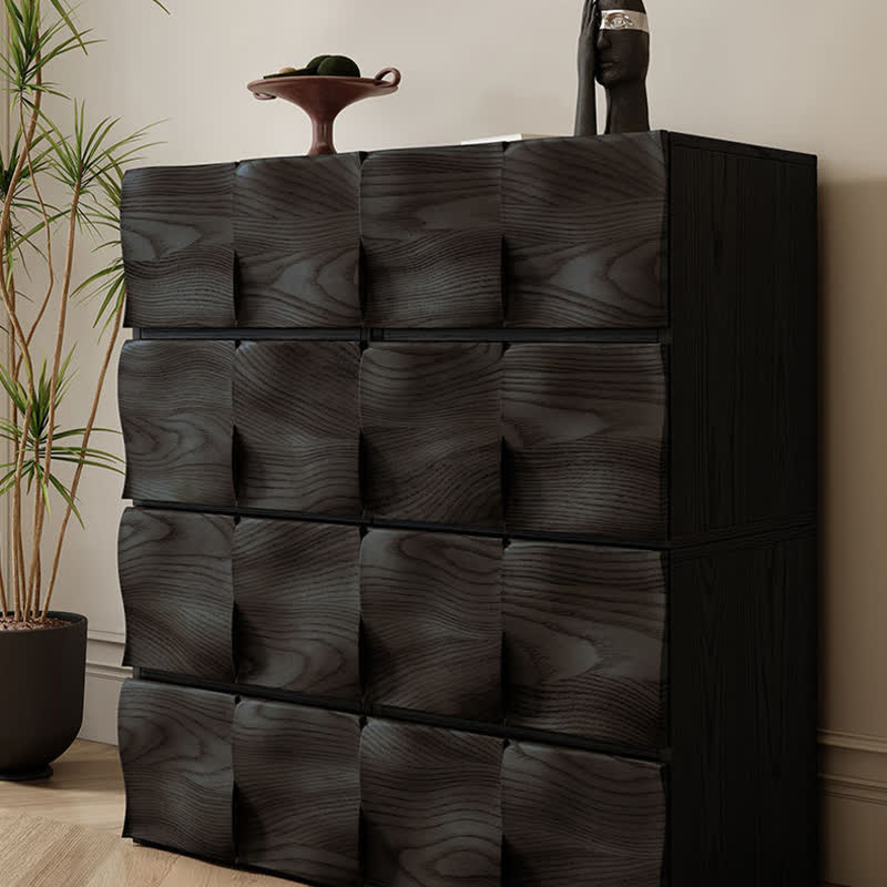 Solid Wood Mid-Century Combination Cabinet Nightstand - image 3