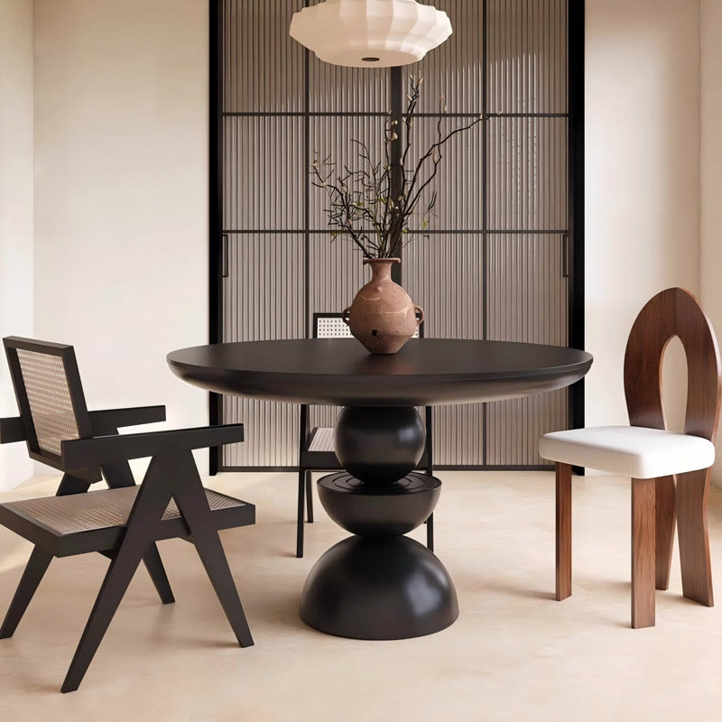 Creative Round Solid Wood Dining Table