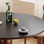 Solid Wood Dining Table With Dot Pattern Metal Base - image 4