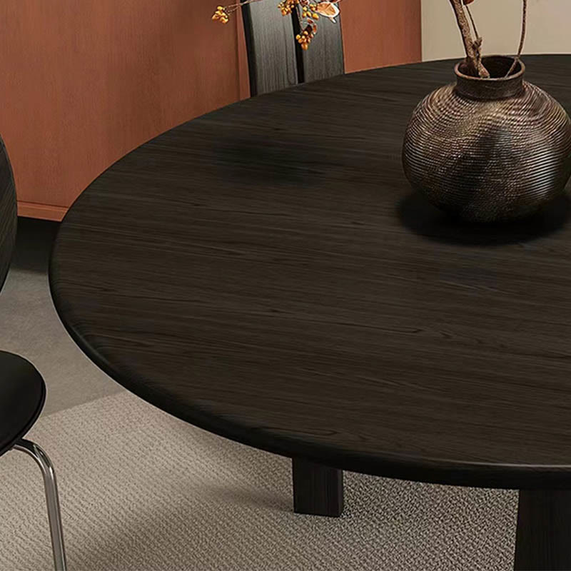 Geometric Base Solid Wood Dining Table