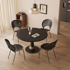 Geometric Base Solid Wood Dining Table - image 4
