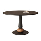 Geometric Base Solid Wood Dining Table - image 1