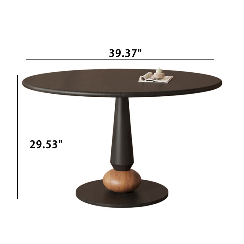 Geometric Base Solid Wood Dining Table