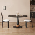 Geometric Base Solid Wood Dining Table - image 2