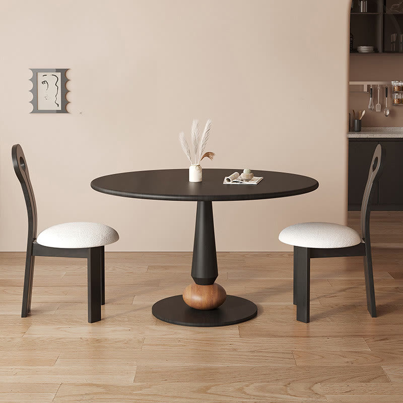 Geometric Base Solid Wood Dining Table - image 2
