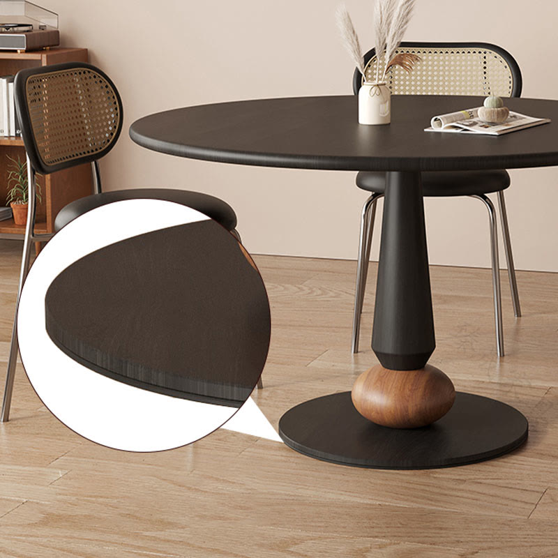 Geometric Base Solid Wood Dining Table