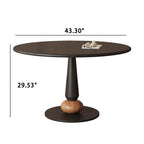Geometric Base Solid Wood Dining Table - image 9