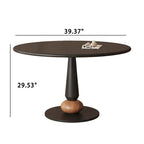 Geometric Base Solid Wood Dining Table - image 8