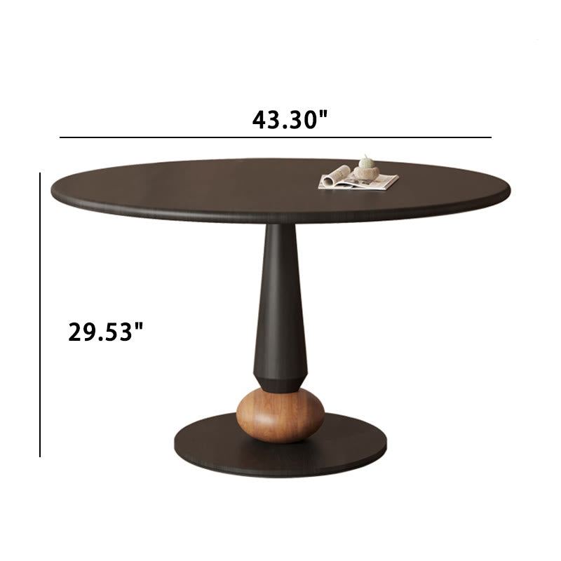 Geometric Base Solid Wood Dining Table