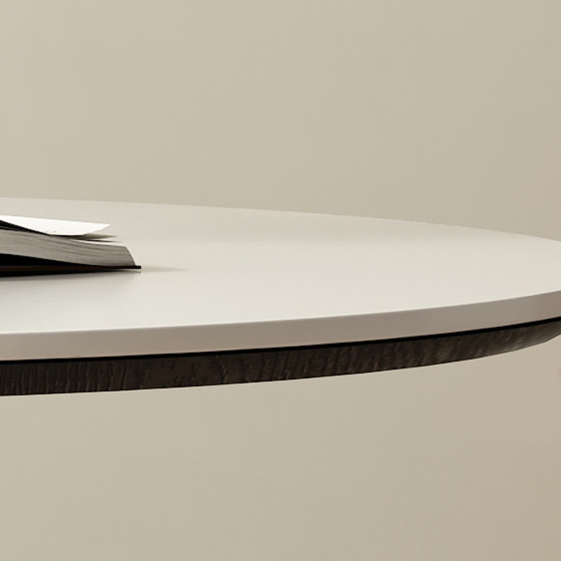 Solid Wood Dining Table With A Roman Column-shaped Base