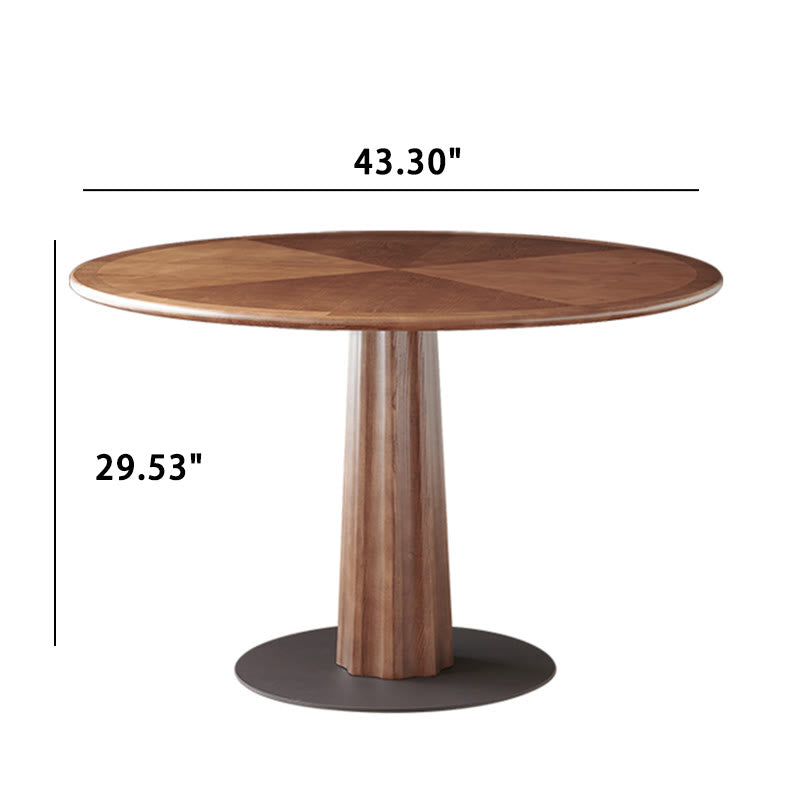 Solid Wood Dining Table With Three-dimensional Column Legs