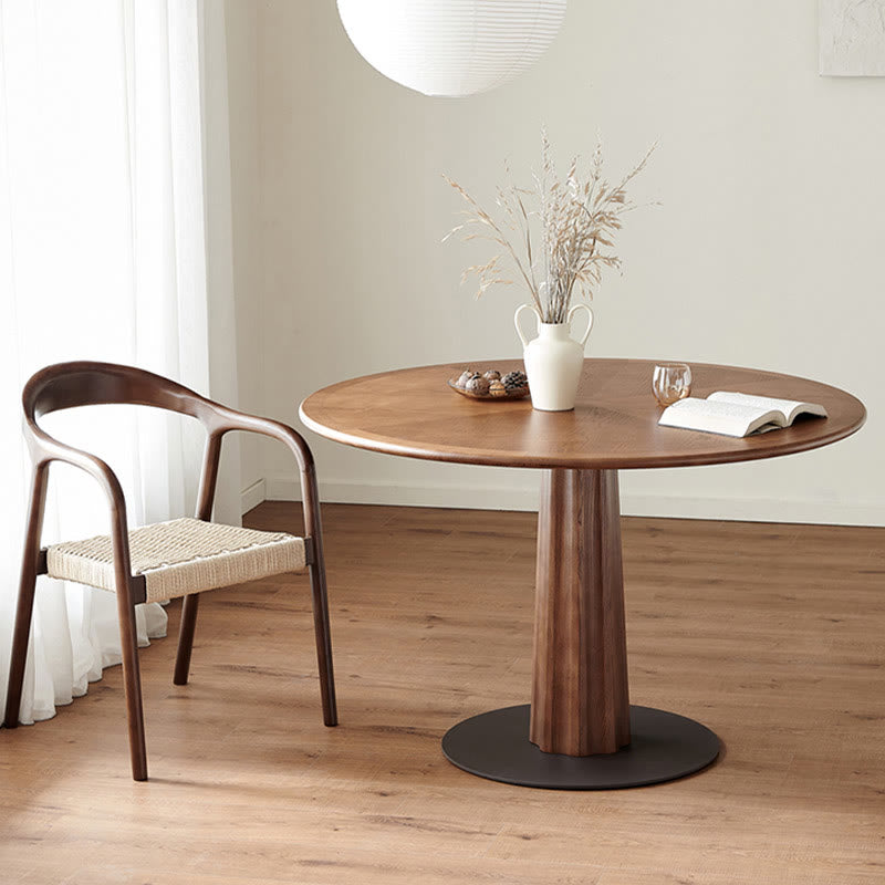 Solid Wood Dining Table With Three-dimensional Column Legs