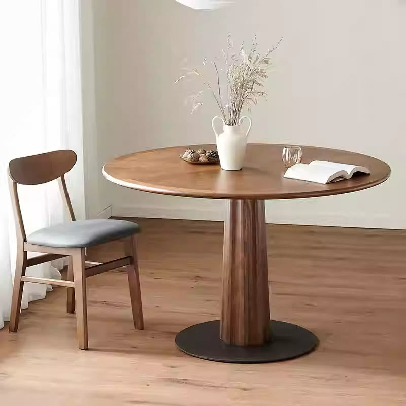 Solid Wood Dining Table With Three-dimensional Column Legs