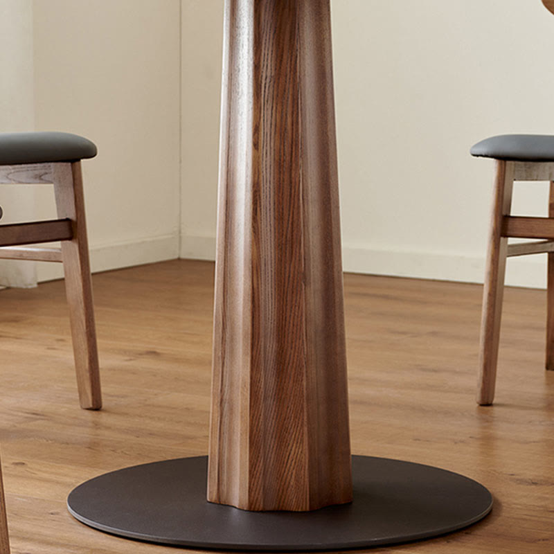 Solid Wood Dining Table With Three-dimensional Column Legs