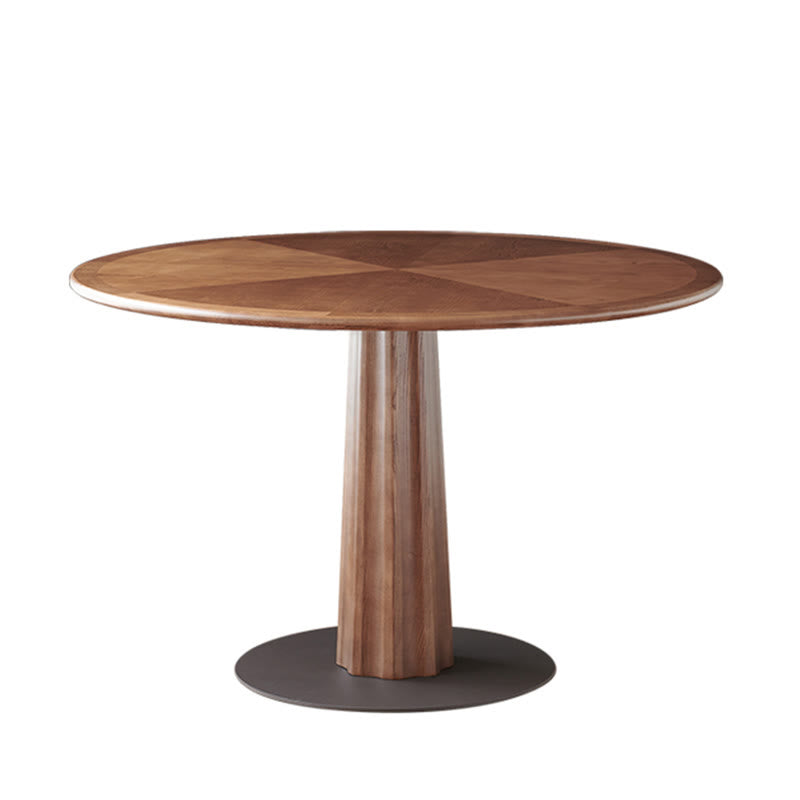 Solid Wood Dining Table With Three-dimensional Column Legs