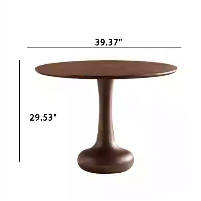 Hourglass-shaped Base Solid Wood Round Dining Table