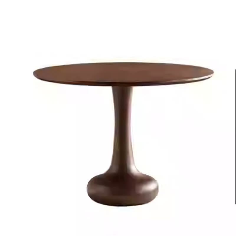 Hourglass-shaped Base Solid Wood Round Dining Table - image 1