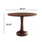 Hourglass-shaped Base Solid Wood Round Dining Table - image 6