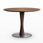 Walnut Hourglass-shaped Metal Base Dining Table - image 1