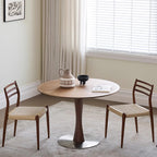 Walnut Hourglass-shaped Metal Base Dining Table - image 2