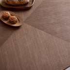 Walnut Hourglass-shaped Metal Base Dining Table