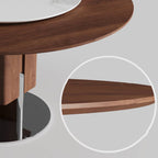 Rectangular Column Metal Round Base Dining Table - image 4