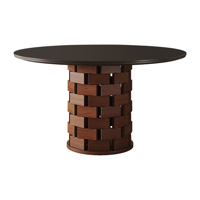 Building Block-shaped Base Stonetop Dining Table