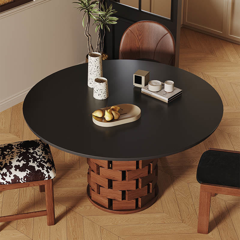 Building Block-shaped Base Stonetop Dining Table