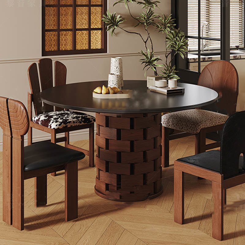 Building Block-shaped Base Stonetop Dining Table