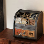 Retro Print Desktop Storage Cabinet - A - 2Layers-M - image 4