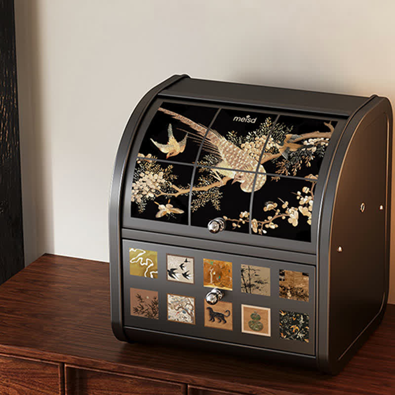 Retro Print Desktop Storage Cabinet - C - 2Layers-M - image 10