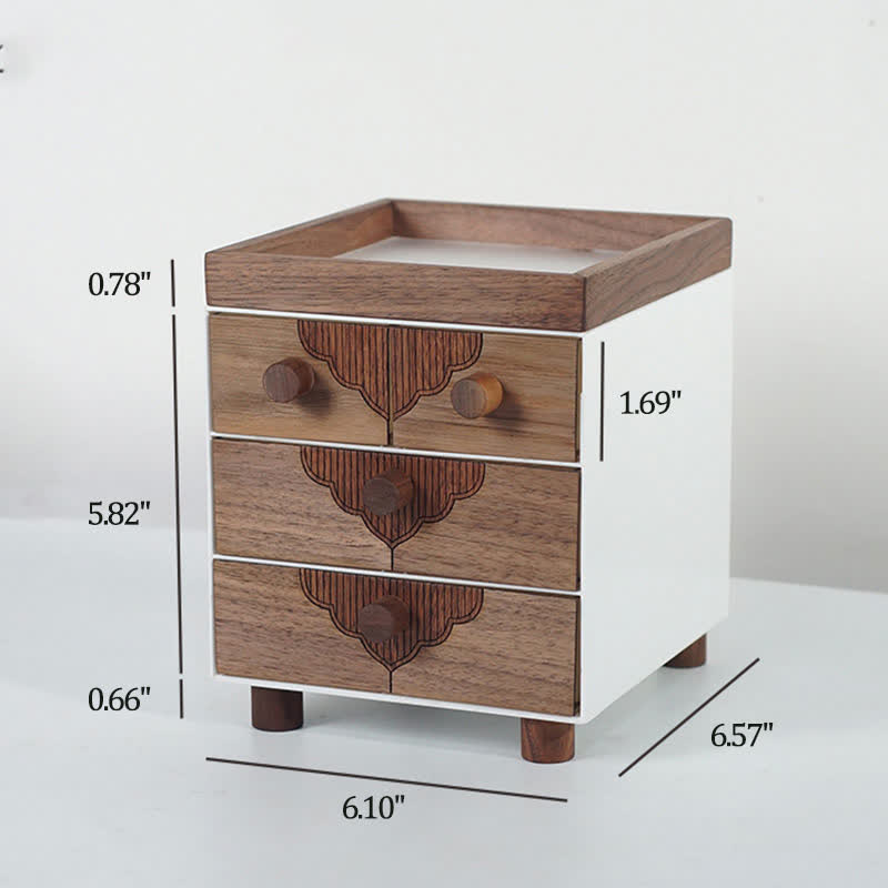 Desktop Solid Wood Drawers Storage Cabinet - 4 drawers+ wood leg+tray - image 20