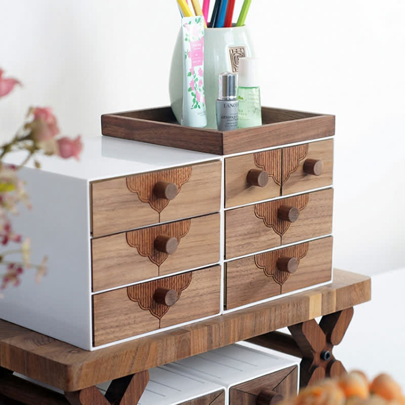 Desktop Solid Wood Drawers Storage Cabinet - image 2