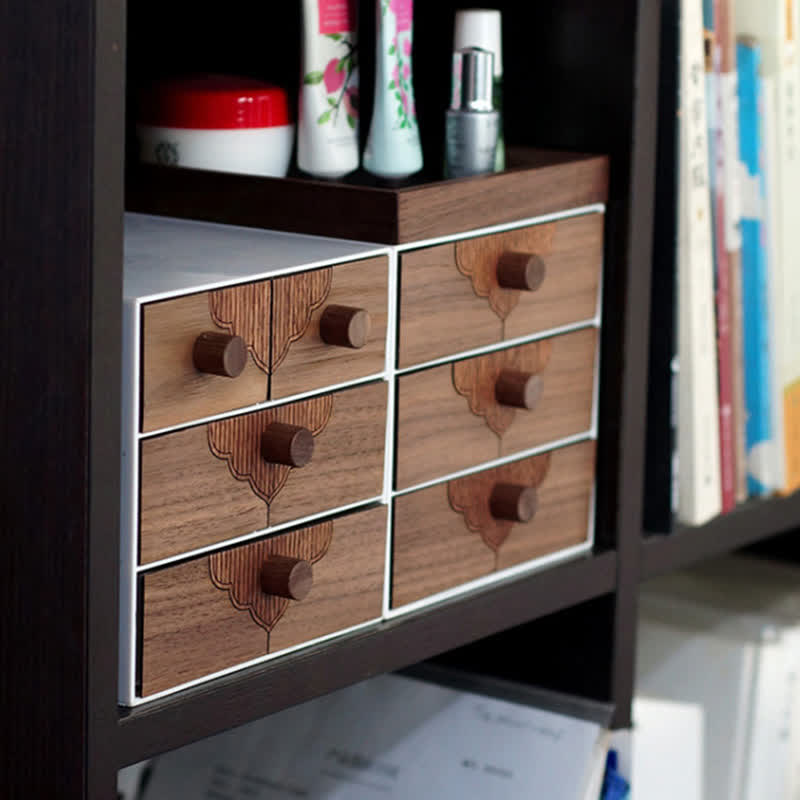 Desktop Solid Wood Drawers Storage Cabinet - image 3
