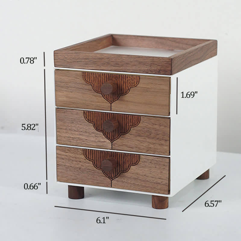 Desktop Solid Wood Drawers Storage Cabinet - image 17