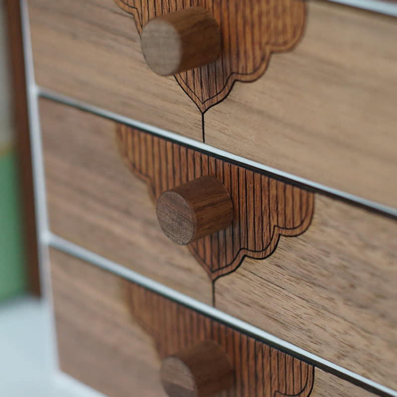 Desktop Solid Wood Drawers Storage Cabinet - image 14