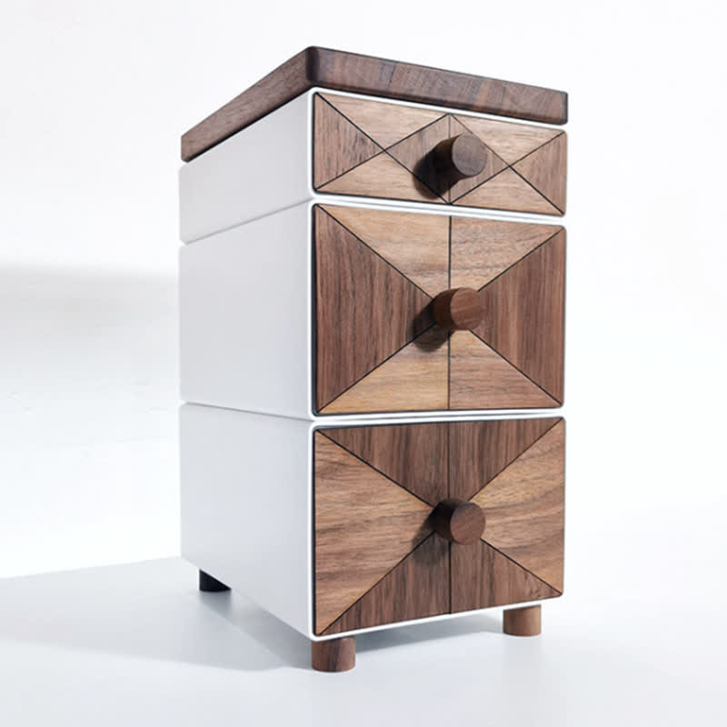 Black Walnut Solid Wood Desktop Drawers Storage Cabinet - image 7