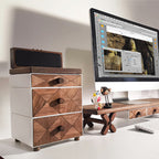 Black Walnut Solid Wood Desktop Drawers Storage Cabinet - image 3